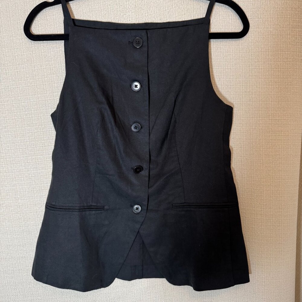 Madewell Square-Neck Vest in Drapey Twill
